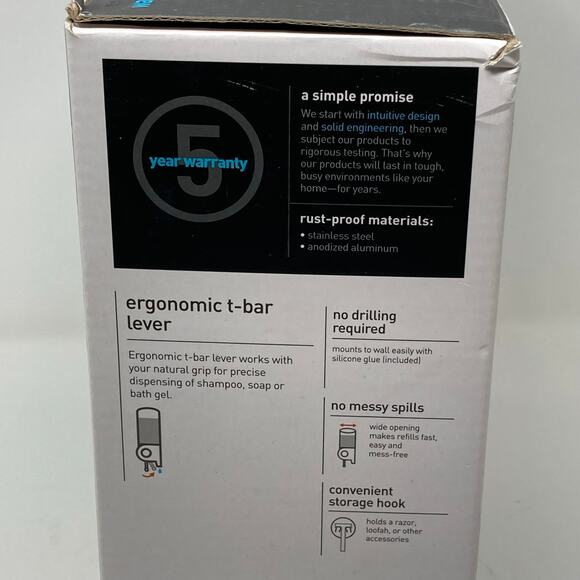 Simplehuman BT1029 Triple Wall Mount Shampoo Conditioner Soap Pumps Stainless - Picture 6 of 10